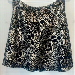 Forever 21+ Floral Black and Gold Women's Flare Mini Skirt Size 2X NWOT